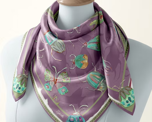 17x17 100% Silk Bug Scarf