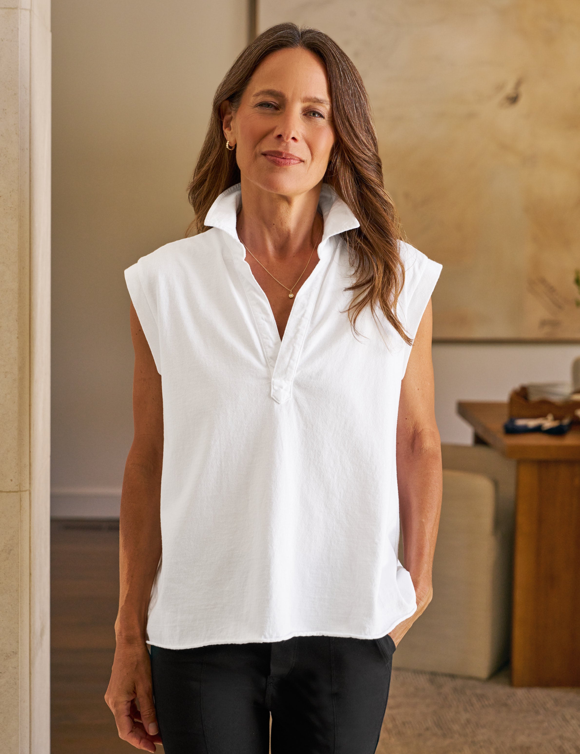 Olivia - Popover Henley Tank