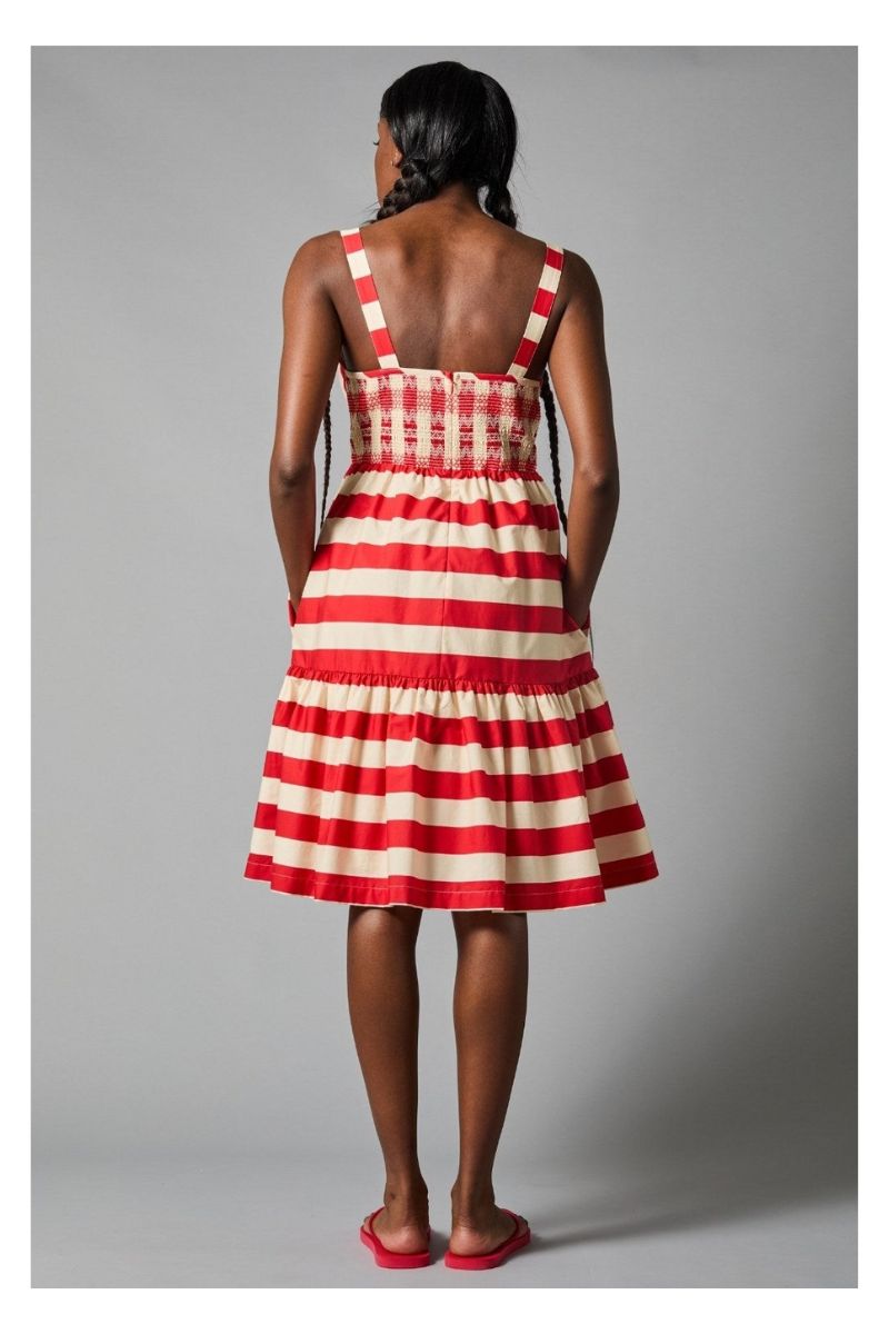 Two Tier Striped Slip Sundress