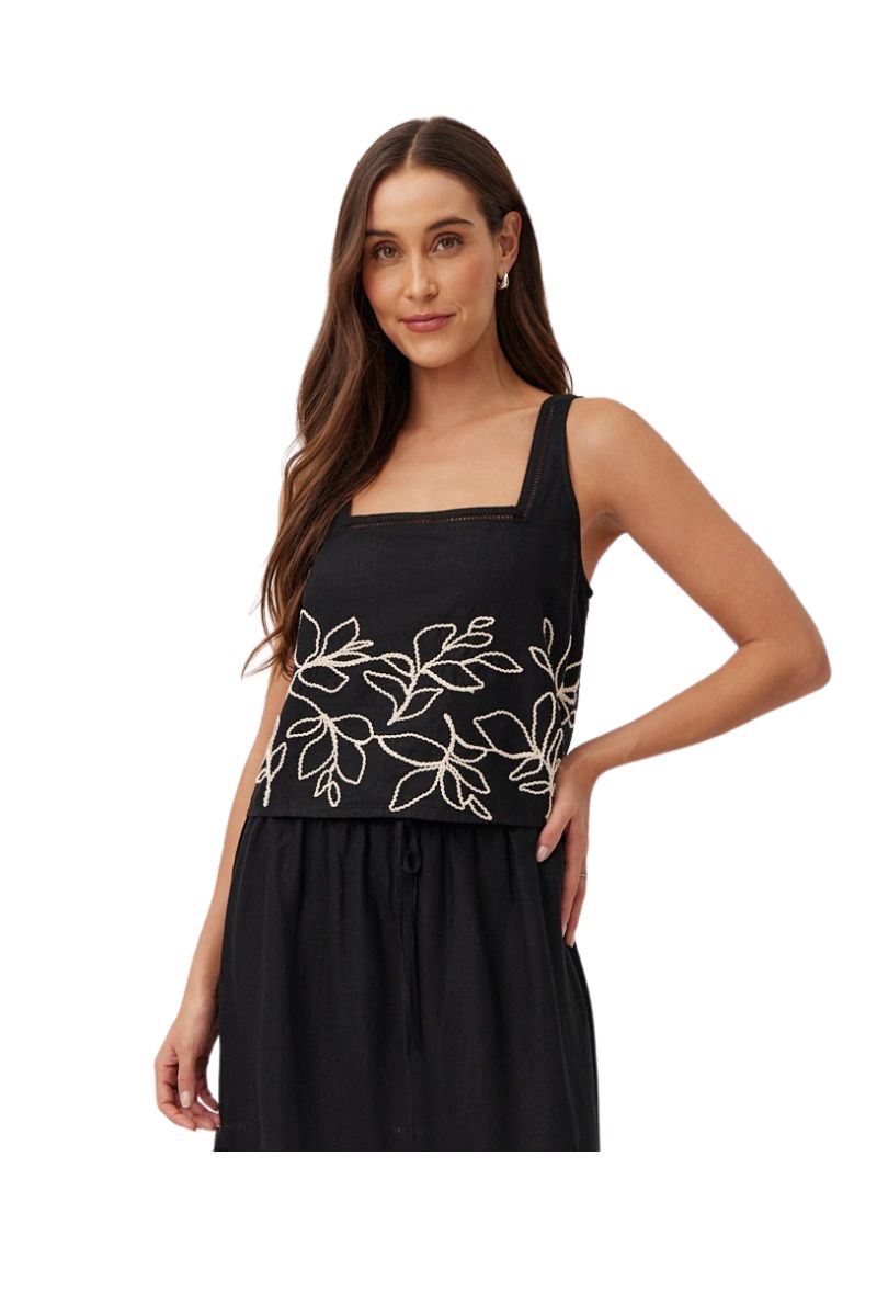 Square Neck Ladder Trim Top