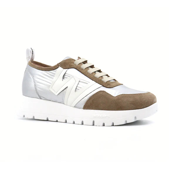 Trend Nylon Nacar Plata Sneaker