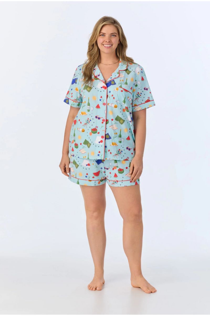 Garden Grazing Short Sleeve Classic Shorty Stretch Jersey PJ Set