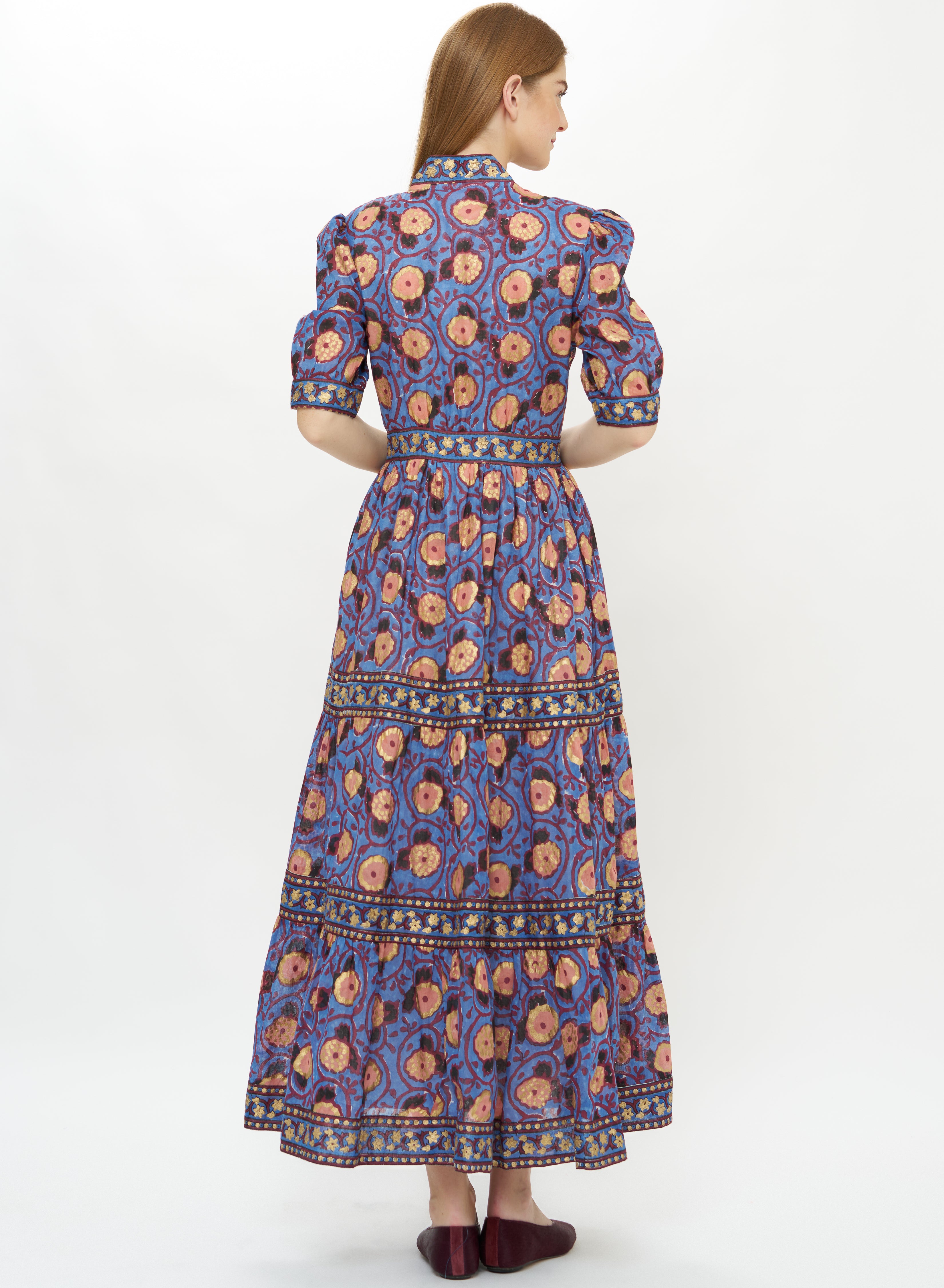 V-Neck Cuffed Maxi