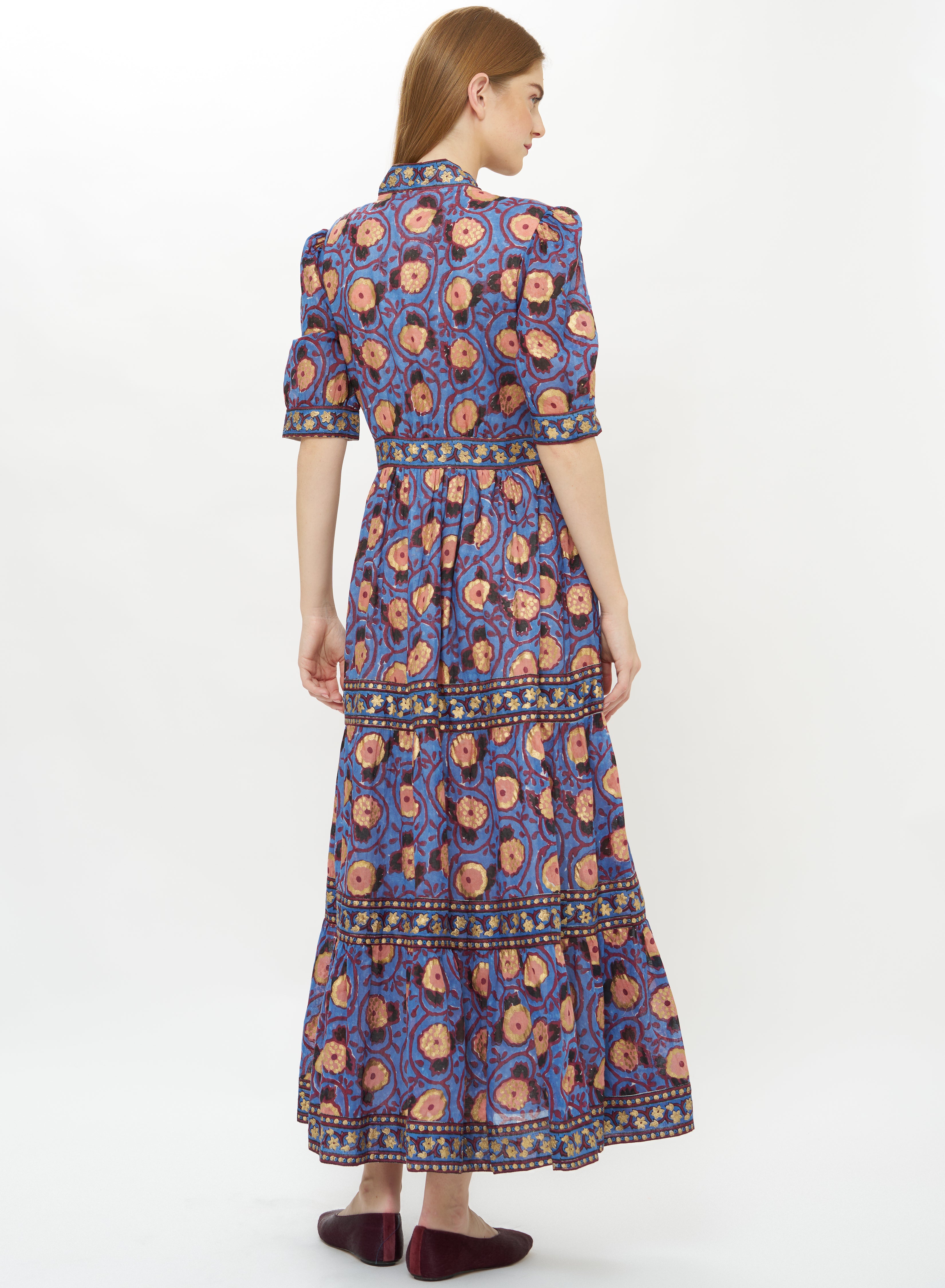 V-Neck Cuffed Maxi