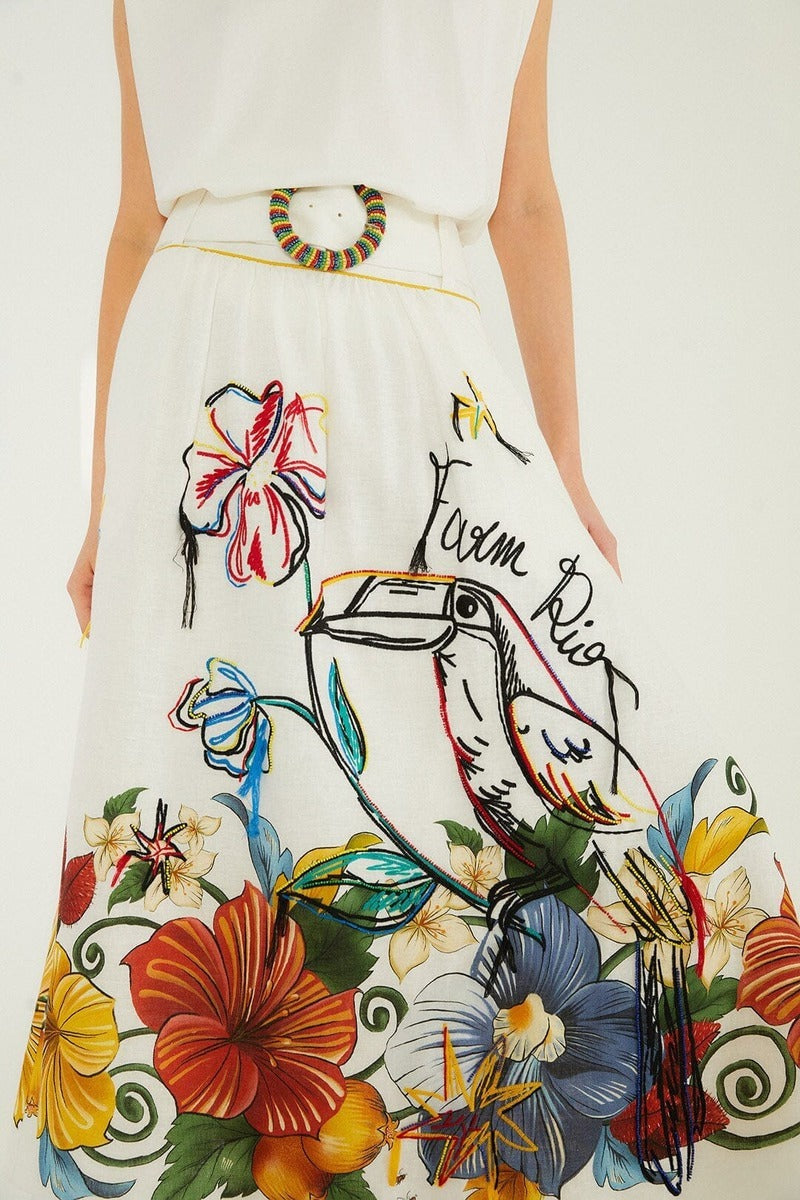 Tropi Off-White Maxi Skirt