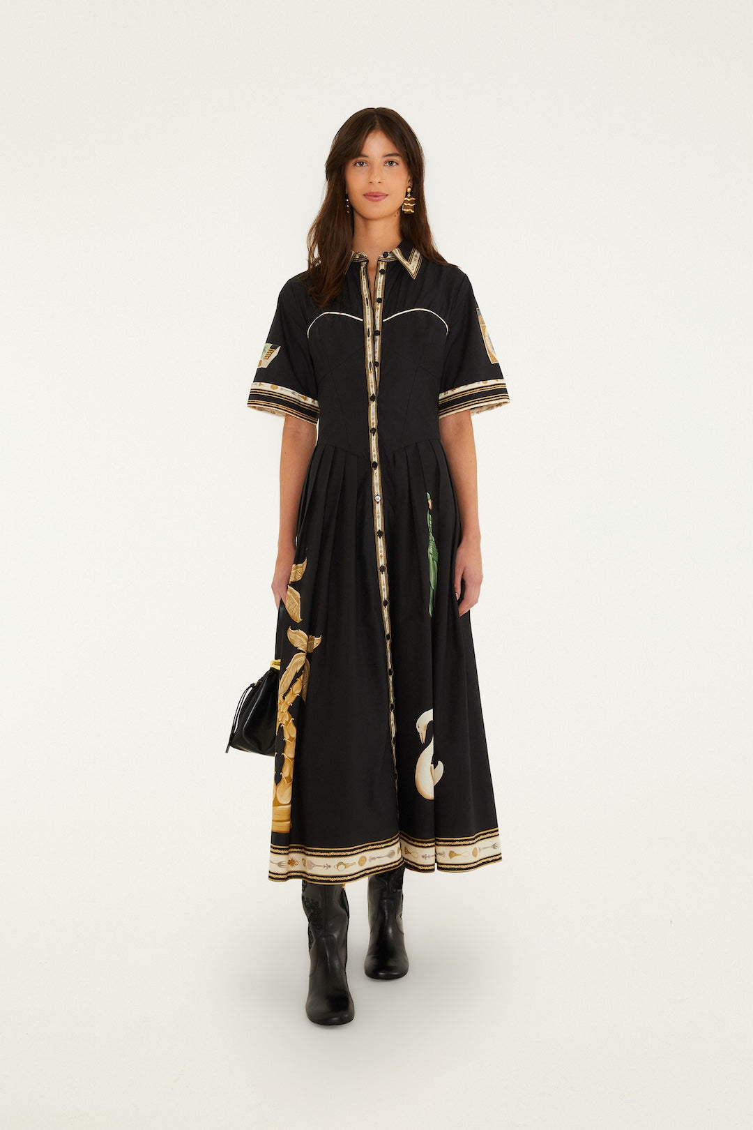 VINTAGE SOUVENIRS BLACK MIDI DRESS