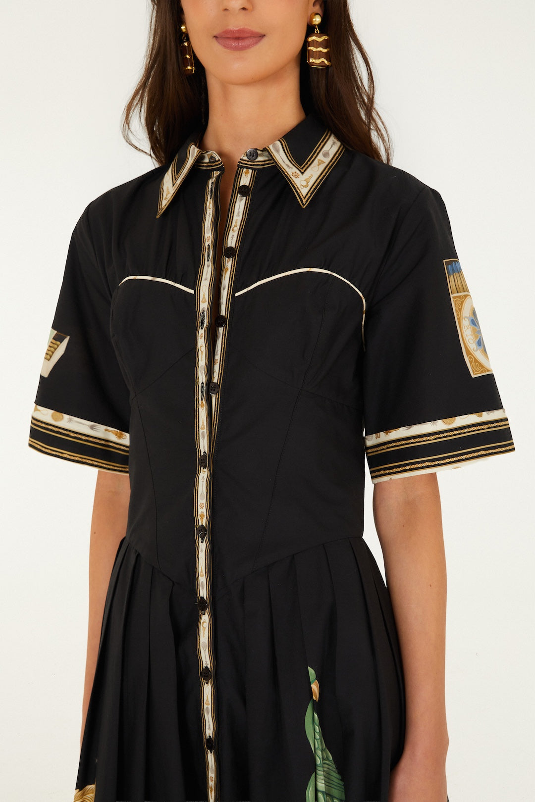 VINTAGE SOUVENIRS BLACK MIDI DRESS