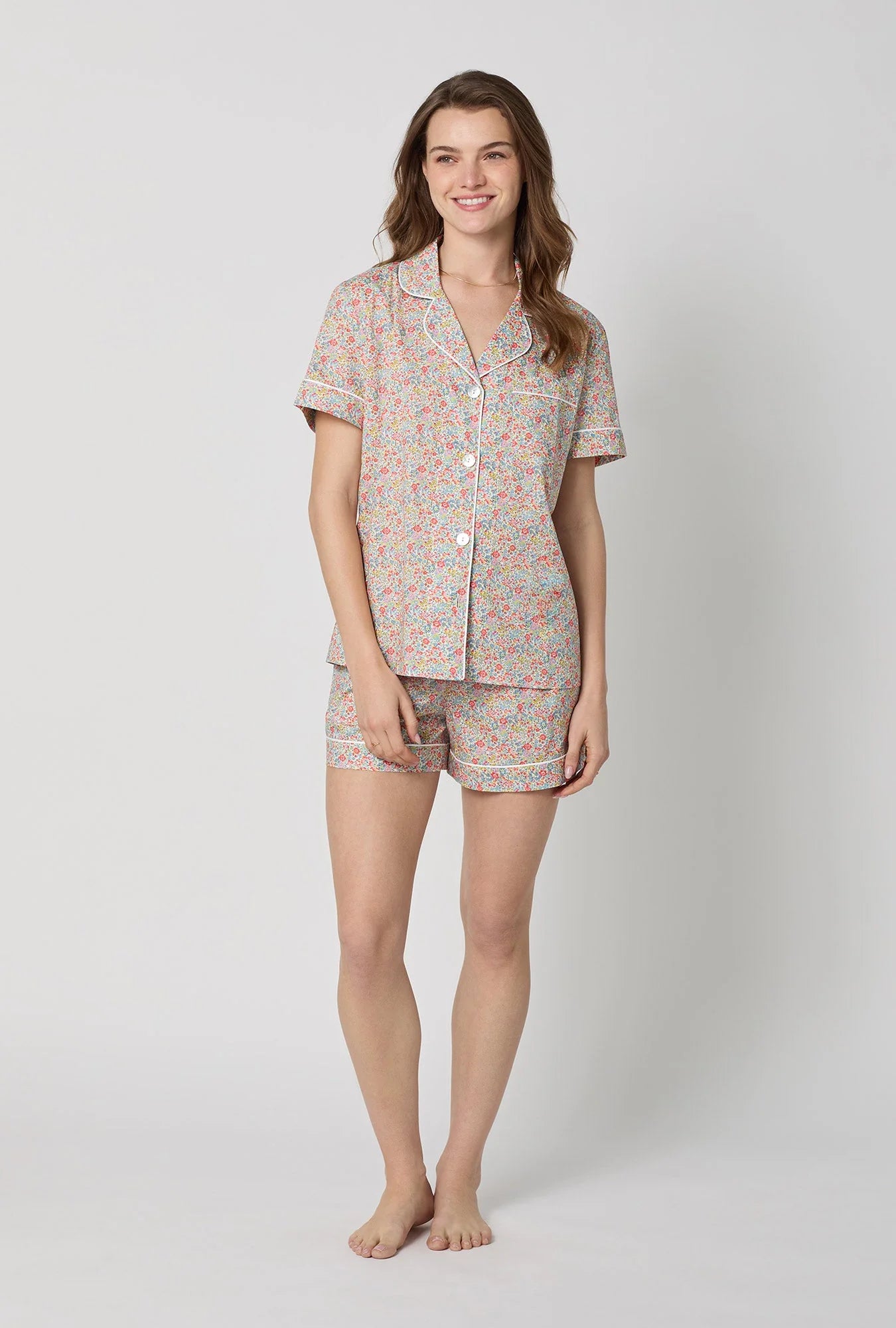 Emma & Georgina Short Sleeve Classic Shorty Woven Tana Lawn® PJ Set Made with Liberty Fabric