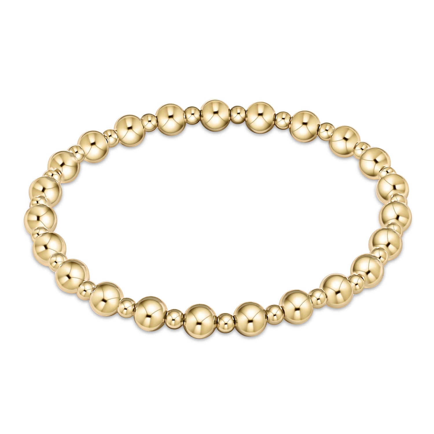 Dignity Grateful Pattern 5mm  Bead Bracelet - Gold