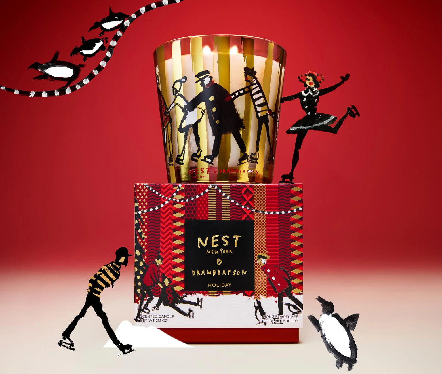 NEST NEW YORK x Drawbertson Holiday 3-Wick Candle
