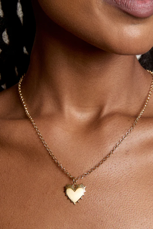 HART - Small Heart of Gold Necklace-Mini Belcher Chain