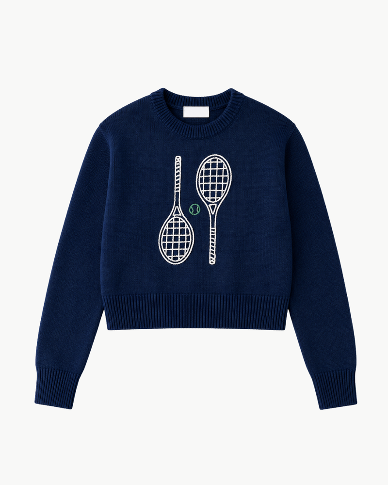 Cashmere Tennis Raquet Sweatshirt