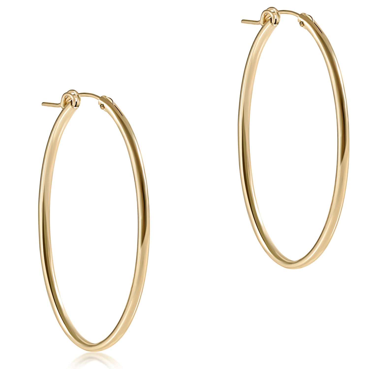 Oval Gold 2" Post Hoop - Smooth