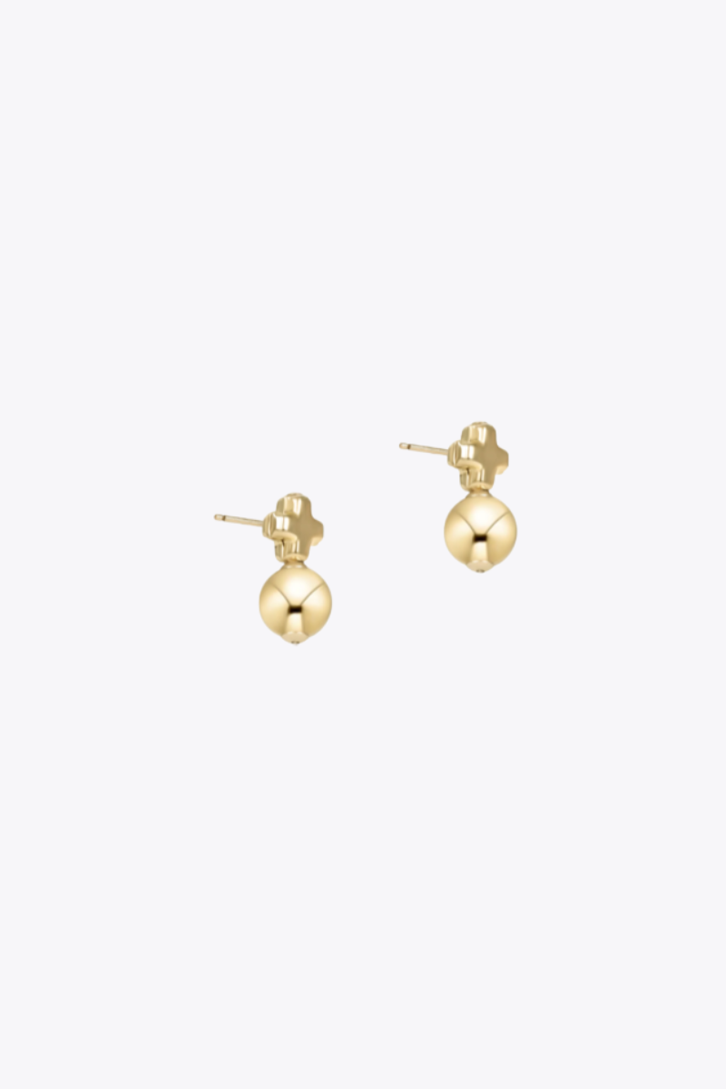 Signature Cross Small Gold Stud - Classic Gold