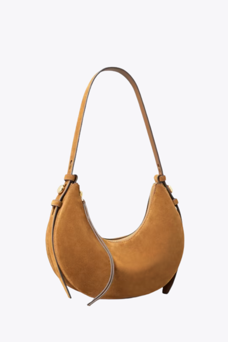 Romy Suede Half Moon Bag
