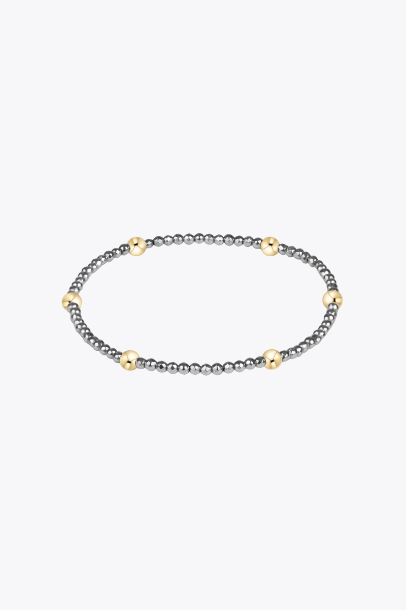 Presence Silver Faceted Hematite 2mm Bracelet