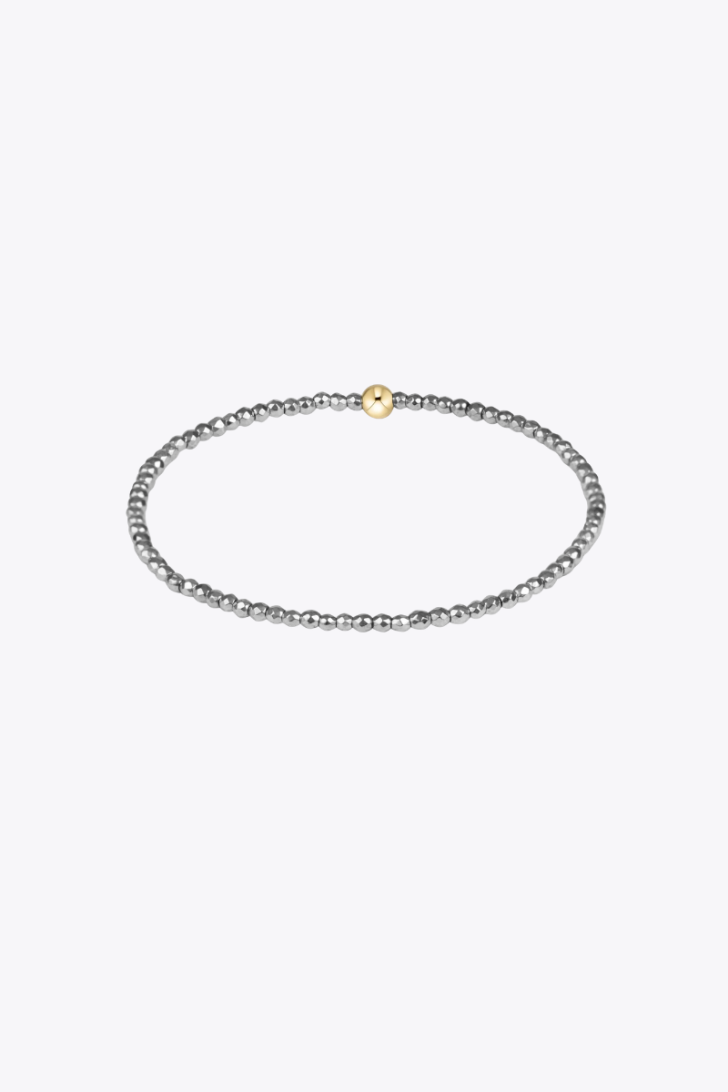 Classic Silver Faceted Hematite 2mm Bracelet