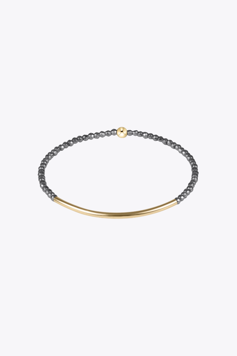 Bliss Bar Gold 2mm Silver Hematite Bracelet