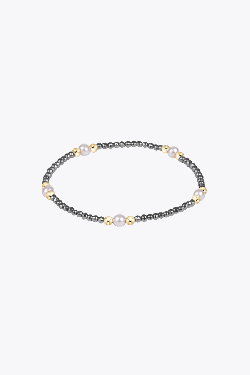 Sincerity Silver Faceted Hematite 2mm Bracelet
