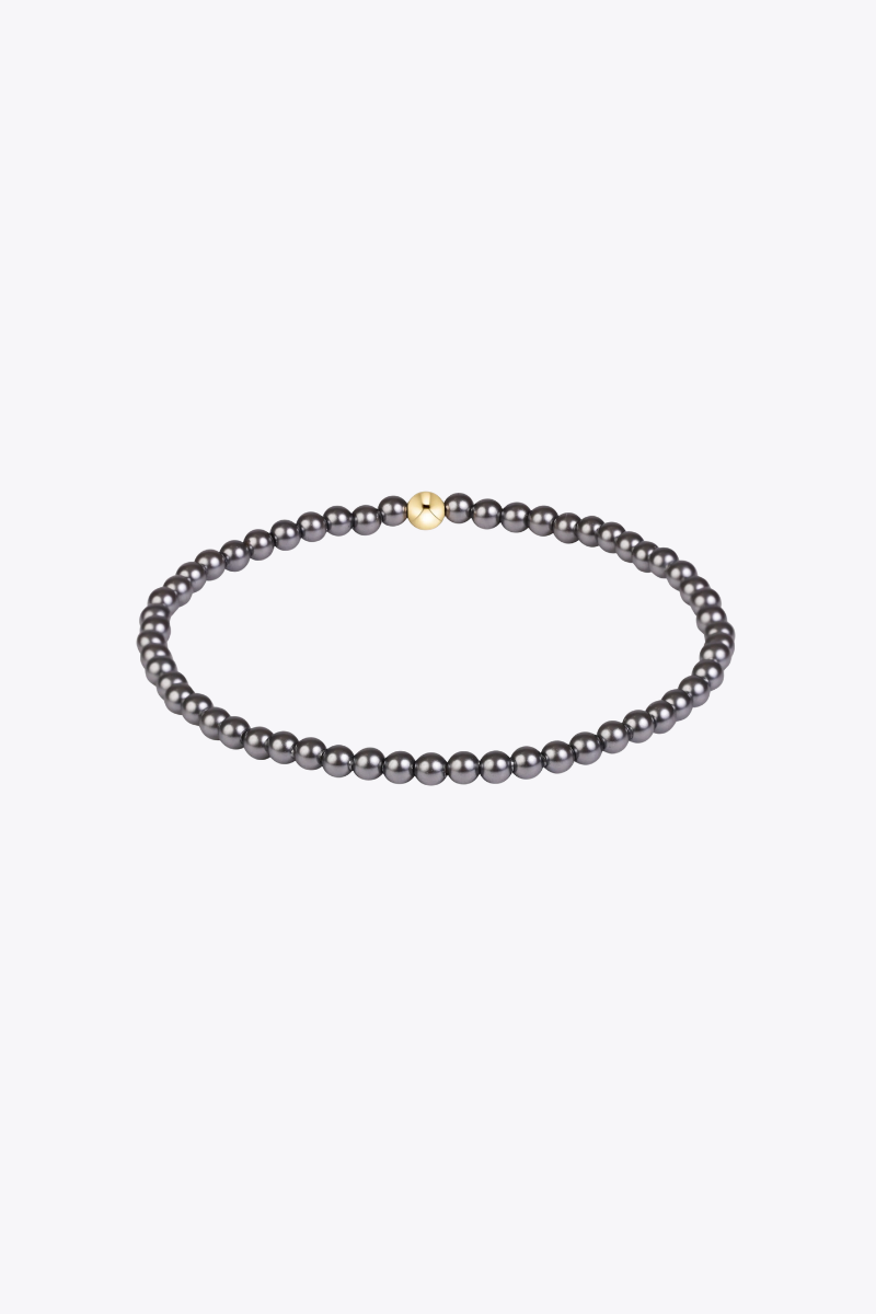 Classic Pearl Dark Grey 3mm Bracelet