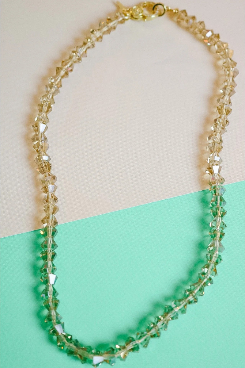 Crystal Bow Hand Knotted Necklace