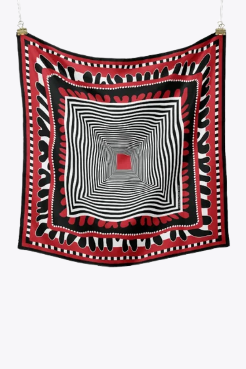 The Taylor Game Day Silk Scarves: Red + Black