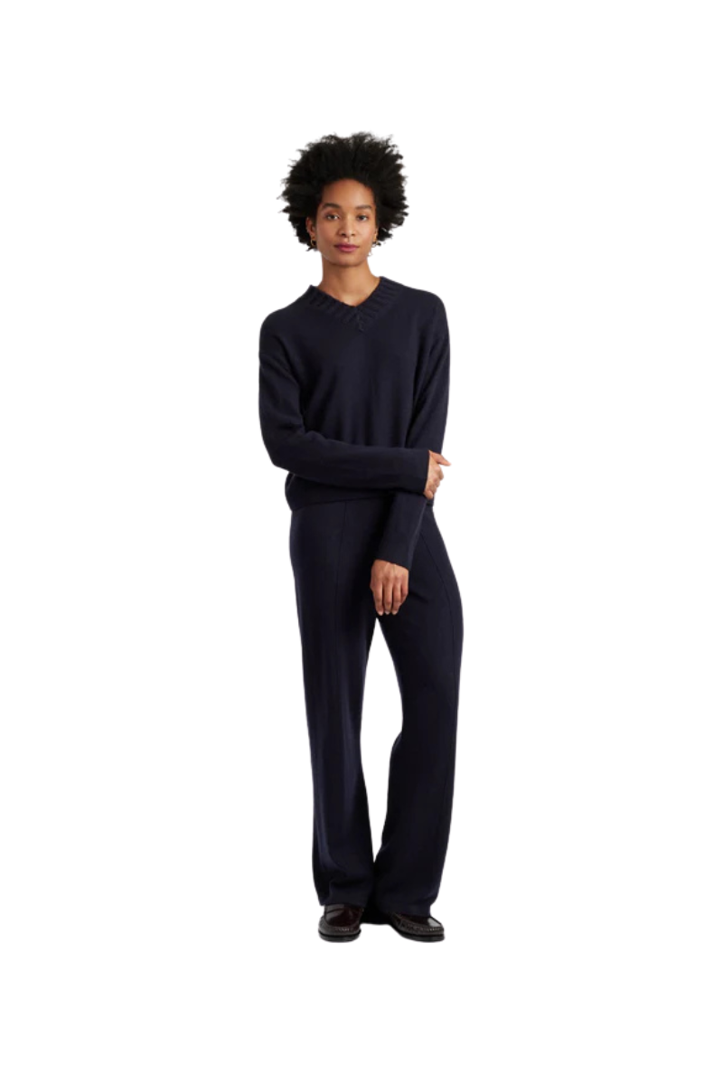 Cashmere Ribbed V-Neck Sweater