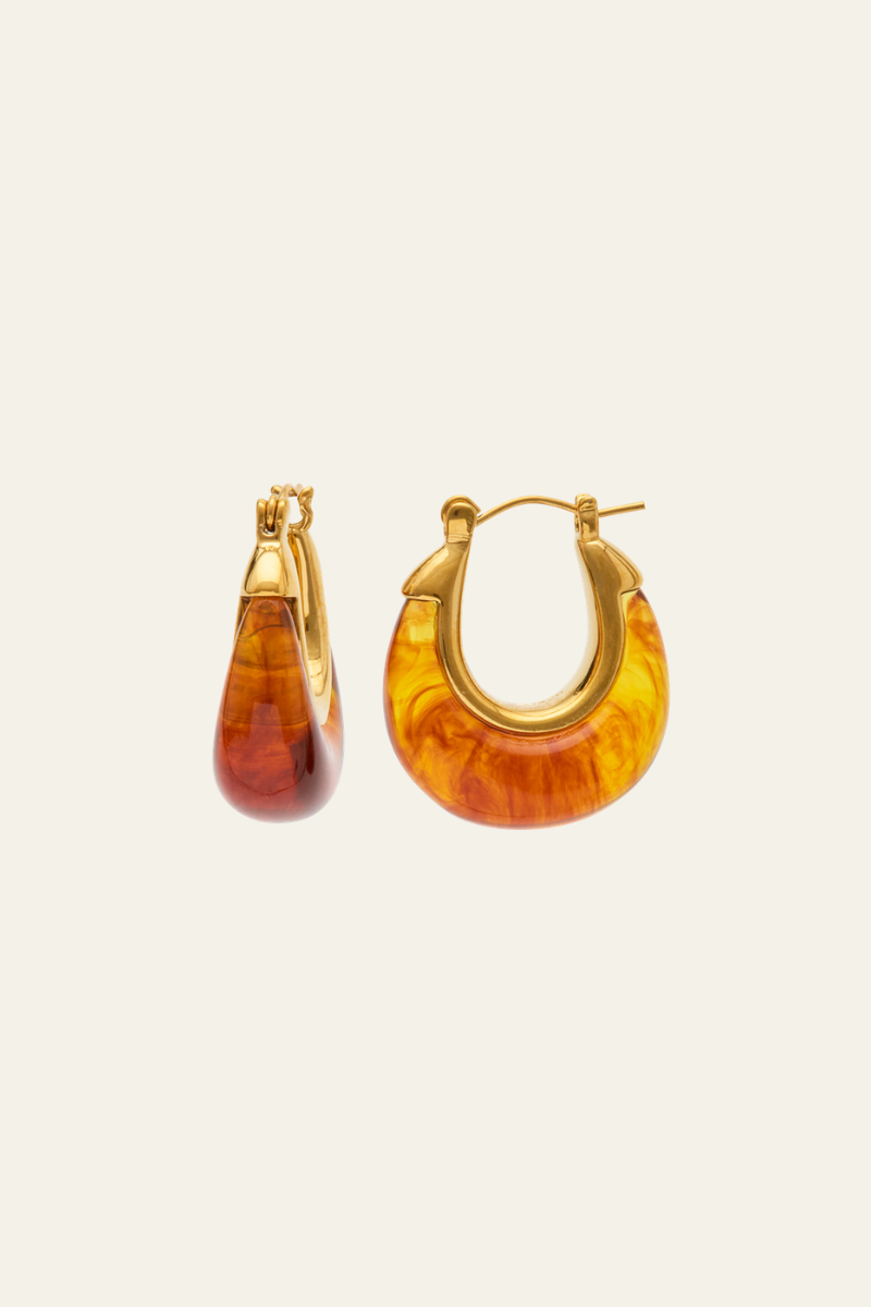 Tortoise Shell and Gold Hoops
