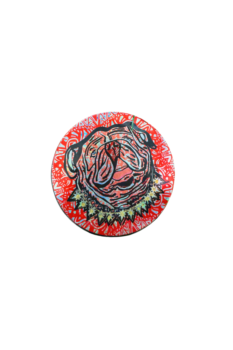3" Sparkly Dawg Face Button