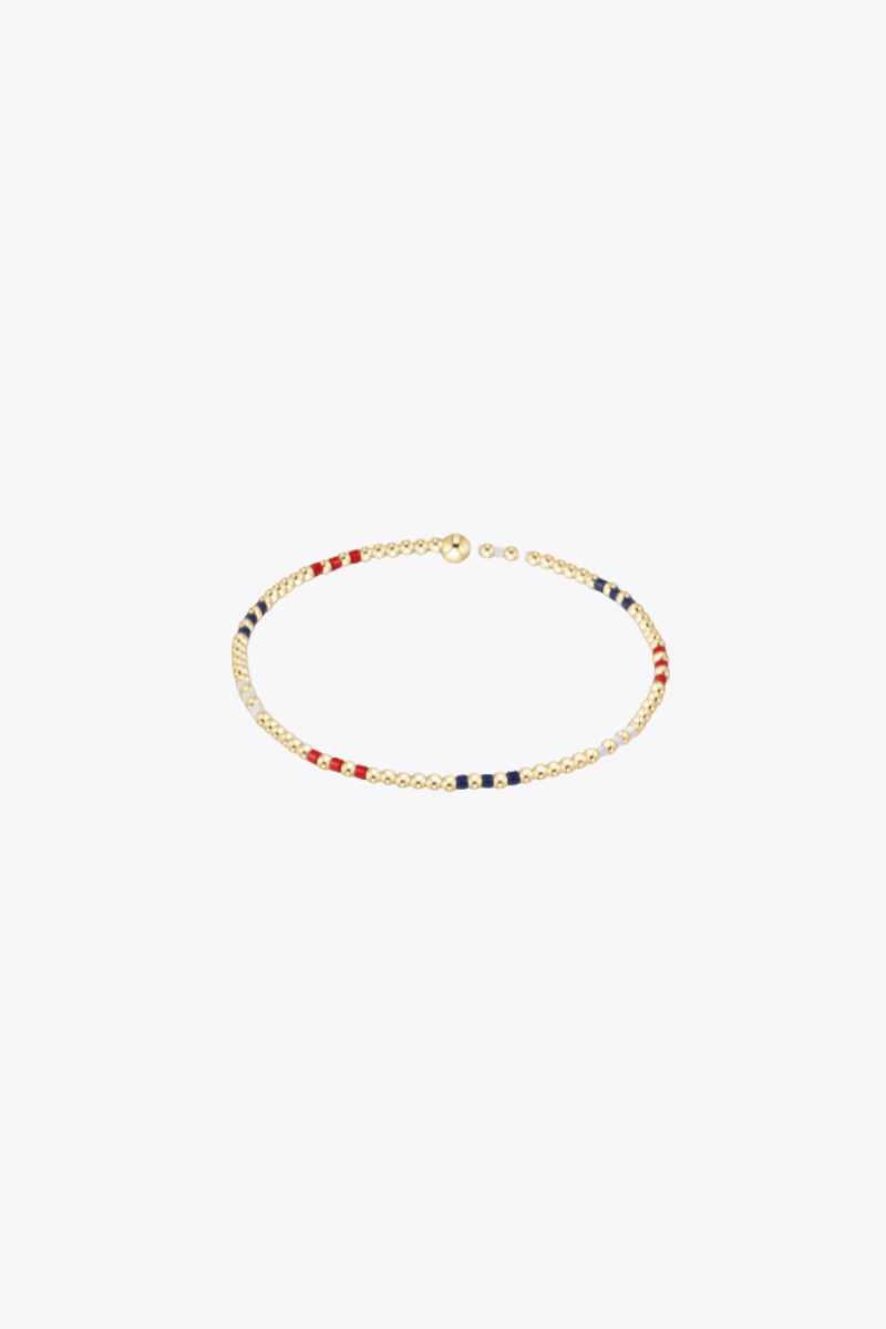 Hope Joy Pattern 2mm Bead Bracelet - Firecracker