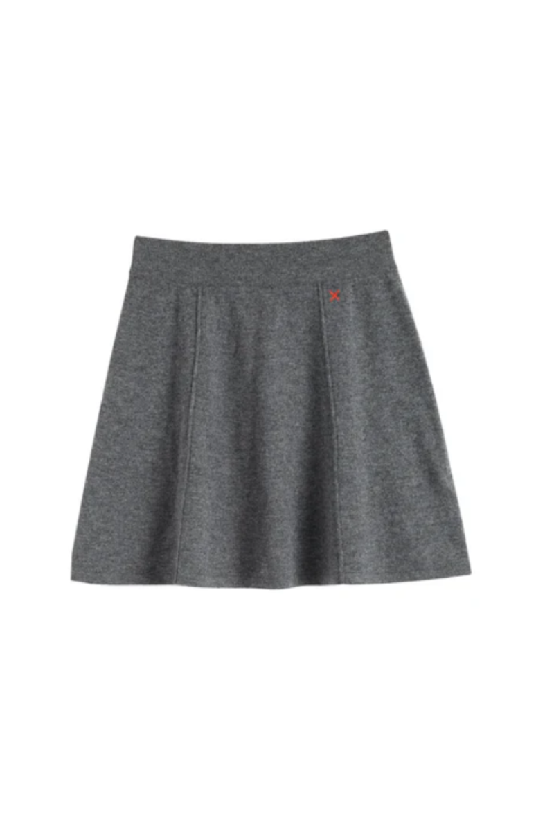 Grey Wool-Cashmere Mini Skirt