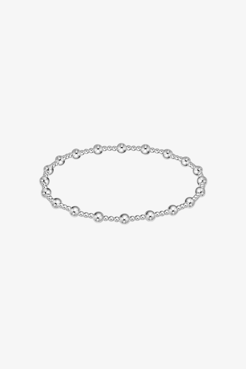 Classic Sincerity Pattern Sterling 4mm Bead Bracelet - Pearl