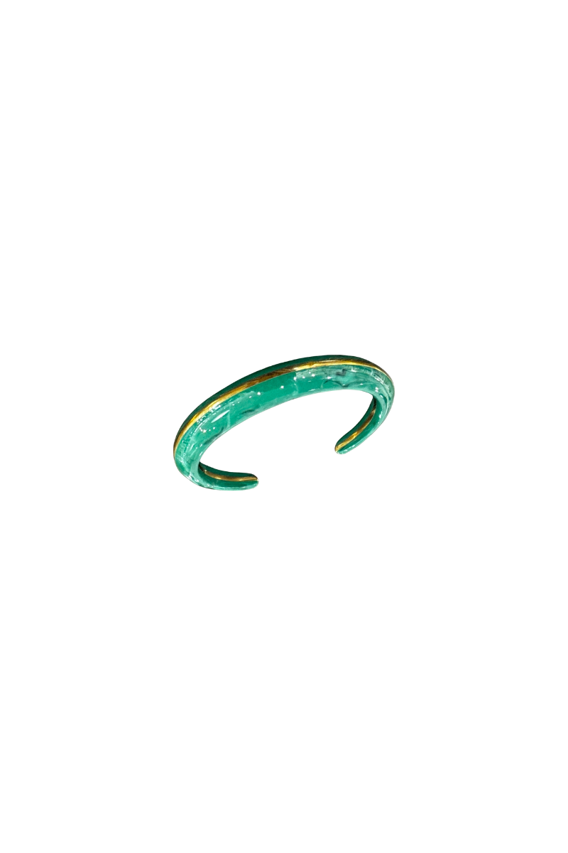 Gold Polished Malakite Cuff
