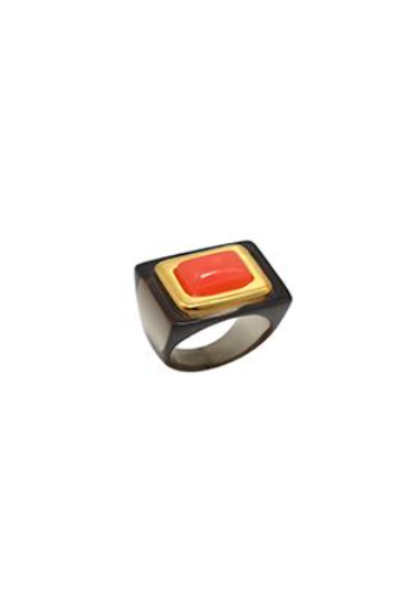 Gold Polished Deep Smokey Ring