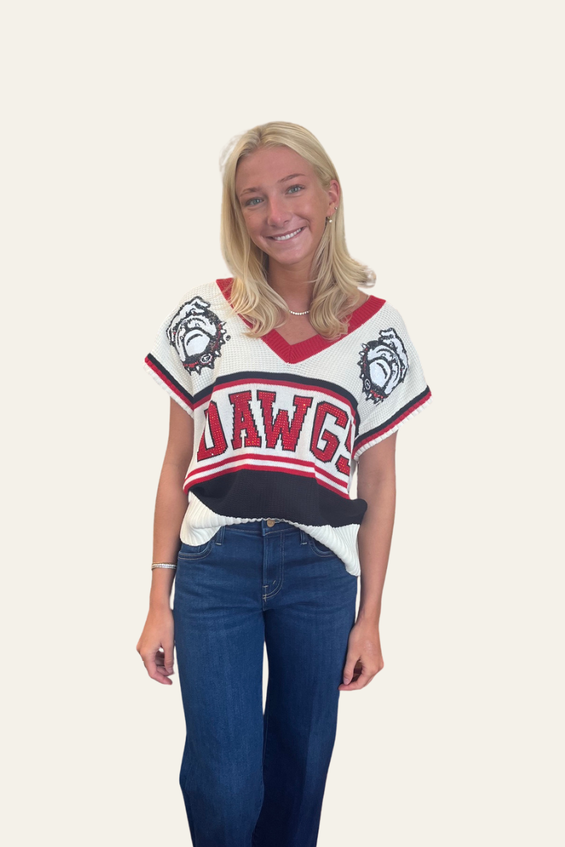 UGA Double Mascot Sweater V Neck Tank
