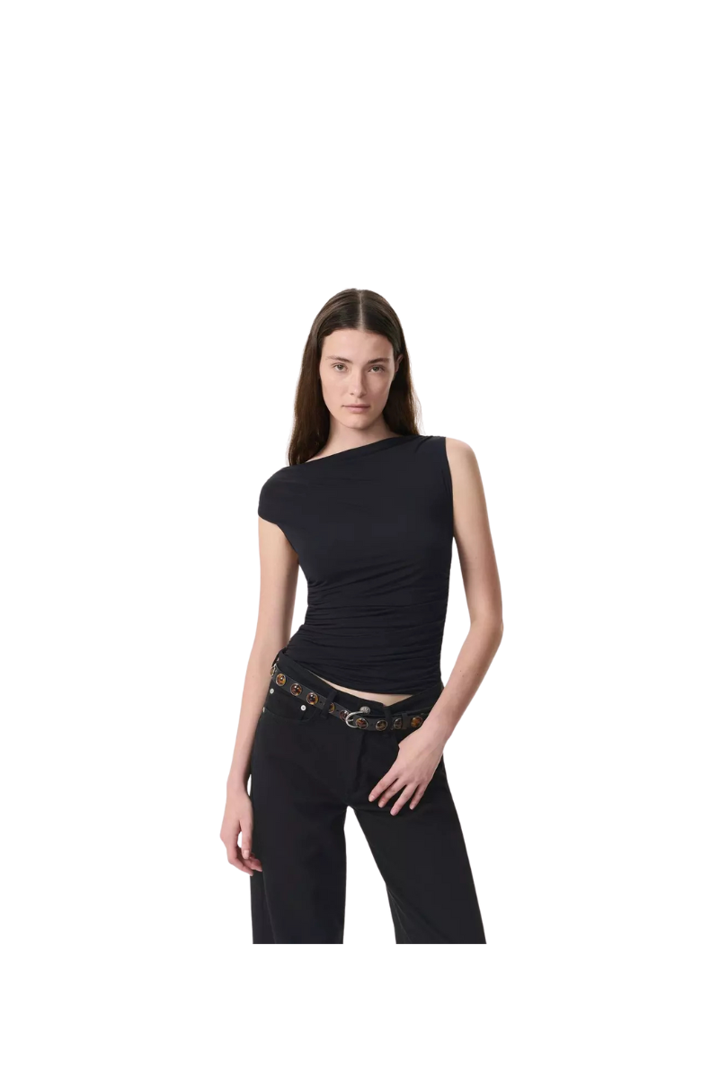 Luca Shirred Scoop-Neck Top