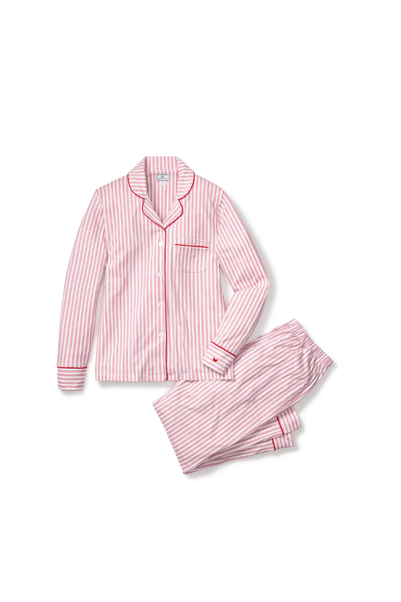 Women's Pima Pajama Set in Antique Red Ticking