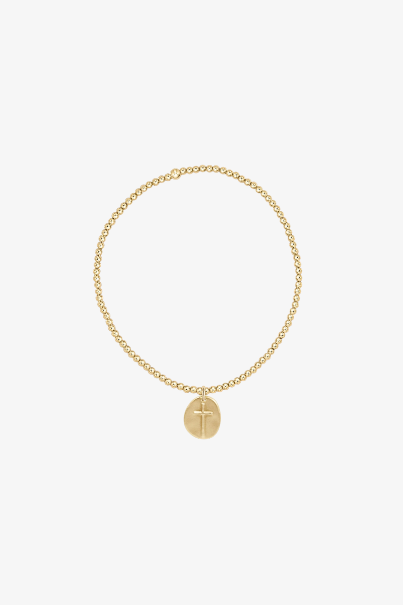 Classic Gold 2mm Bead Bracelet - Inspire Small Gold Charm