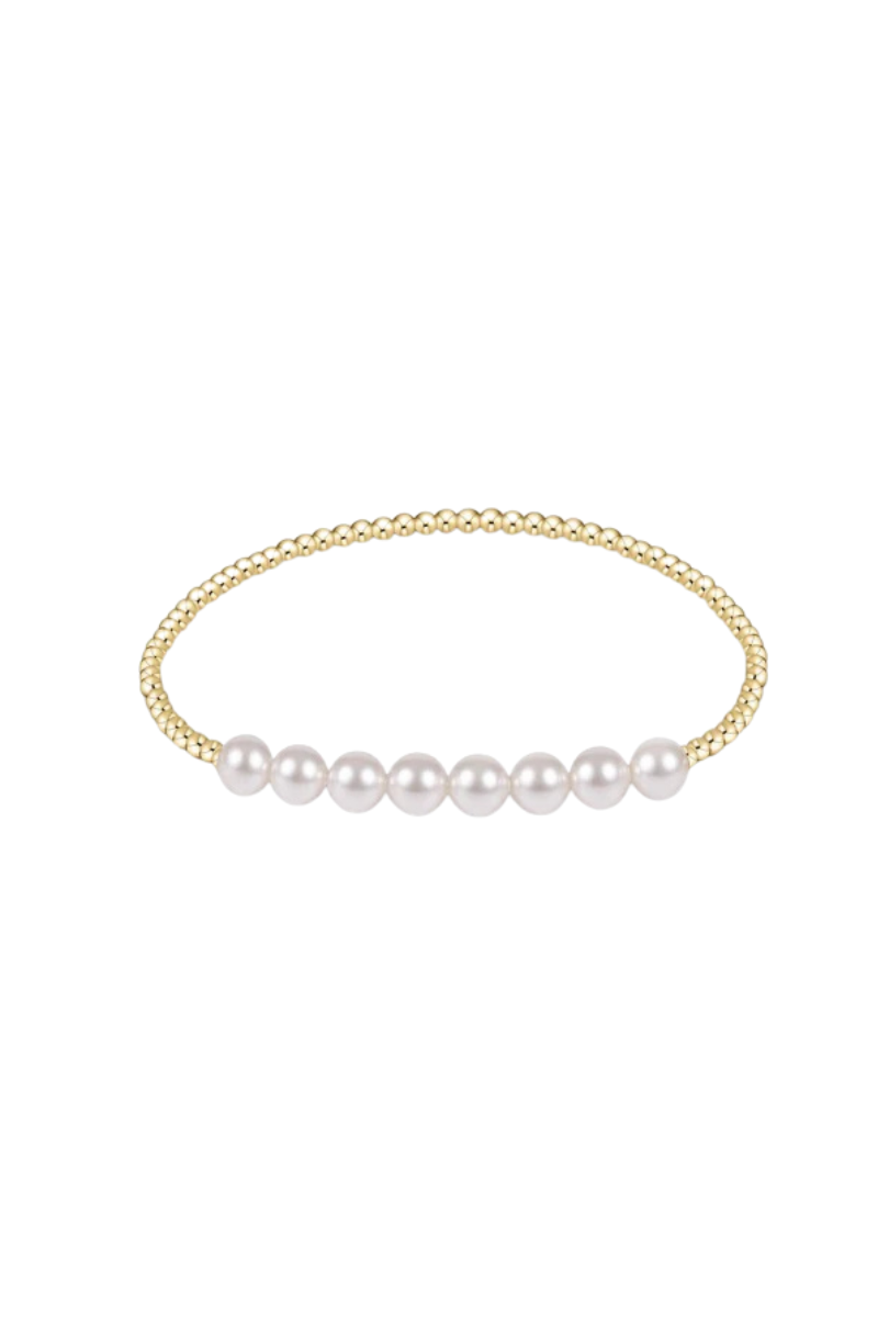 Classic Gold Beaded Bliss 2.5mm Bead Bracelet - 5mm Pearl