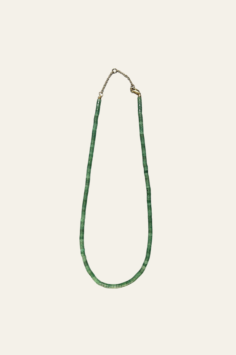 Emerald Beaded Necklace 16"