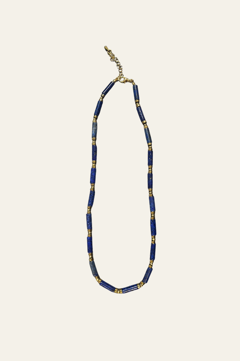 Oblong Lapis Necklace 16"