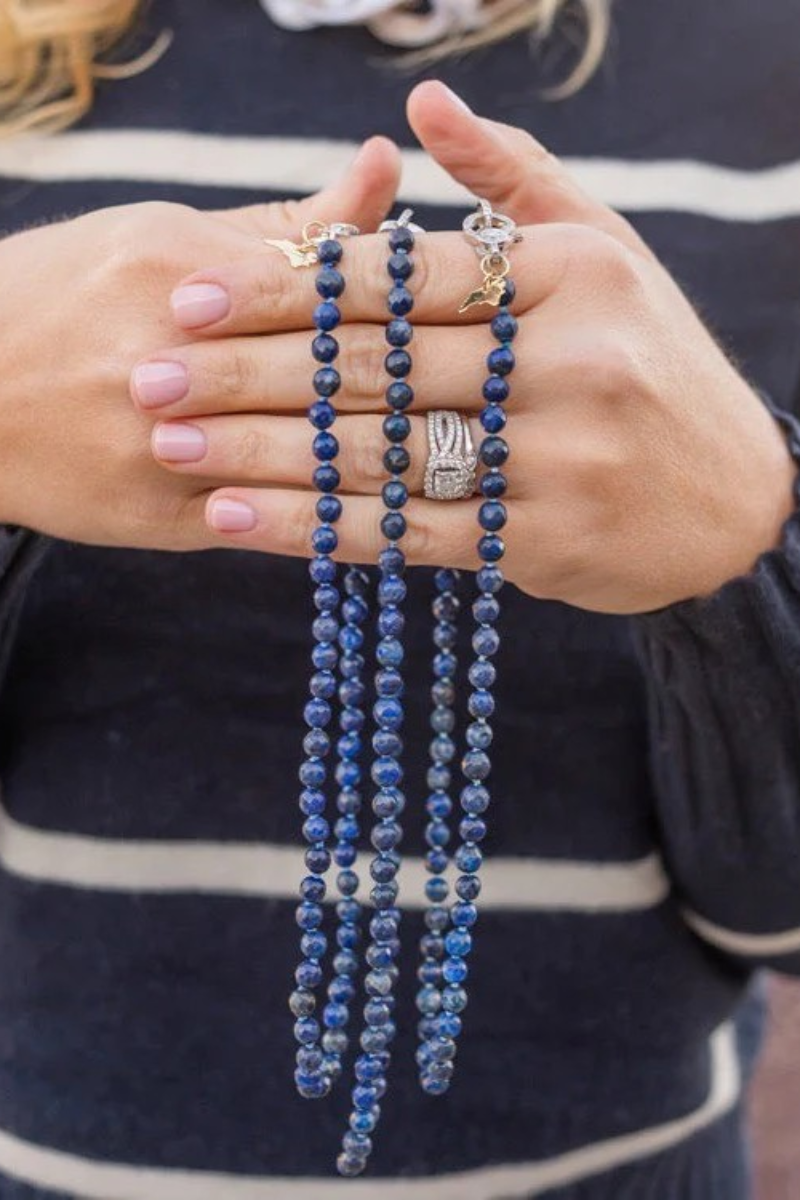 Lapis Lazuli Hand Knotted Candy Crush Necklace