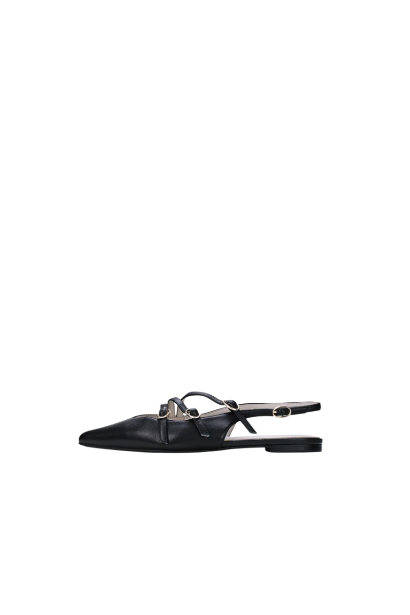 Ava Slingback Flat Leather