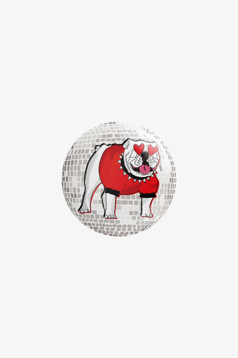 Heart-Eyed Disco Dawg Button