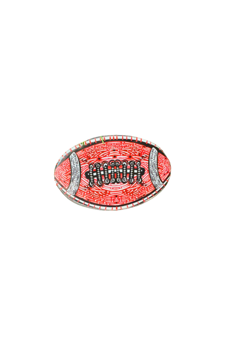 Red and Black Football Button