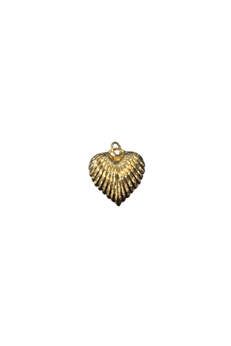 Ribbed Puffy Heart Charm