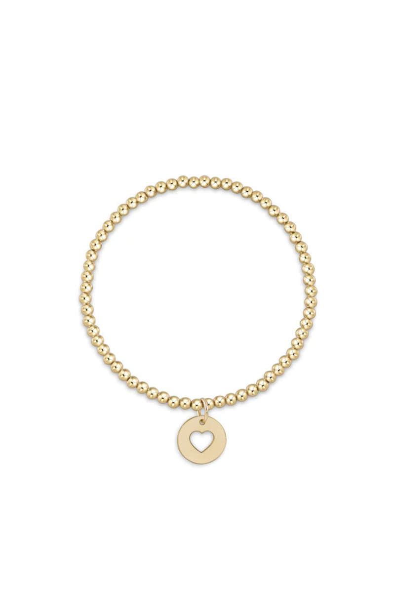 Classic Gold 3mm Bead Bracelet- Love Gold Disc