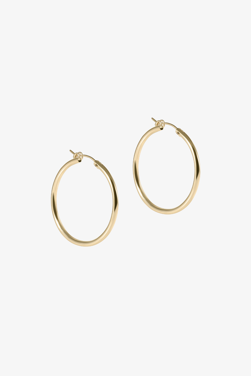 Round Gold 1.25" Hoop - Smooth