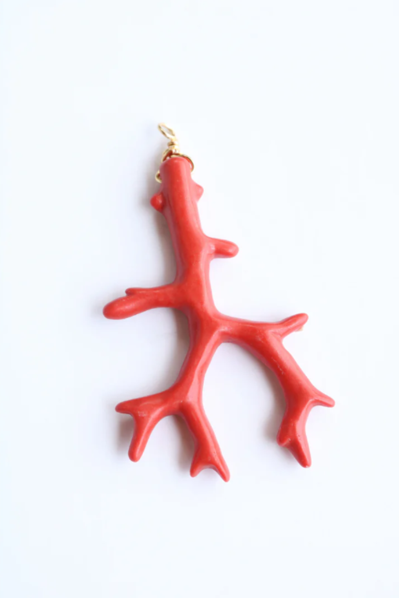 Red Coral Branch Pendant