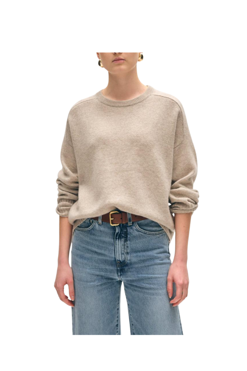 Cashmere Saddle Sleeve Crewneck